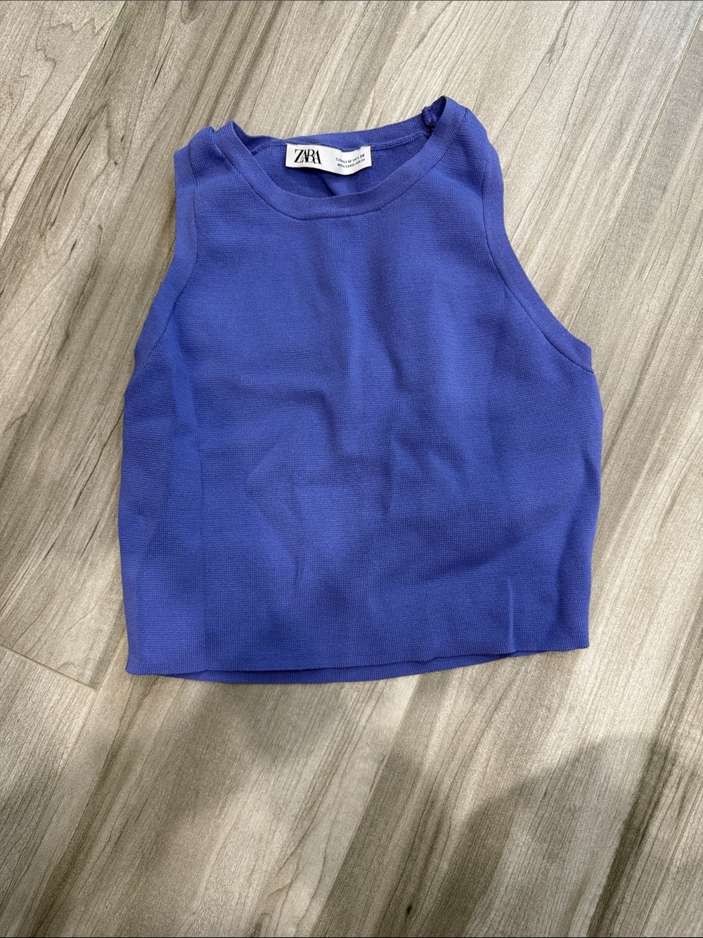 ZARA Cobalt Blue Cropped Tank Top
